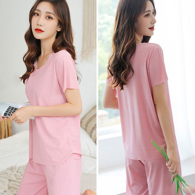 Soft  Ice Silk Two Piece Set