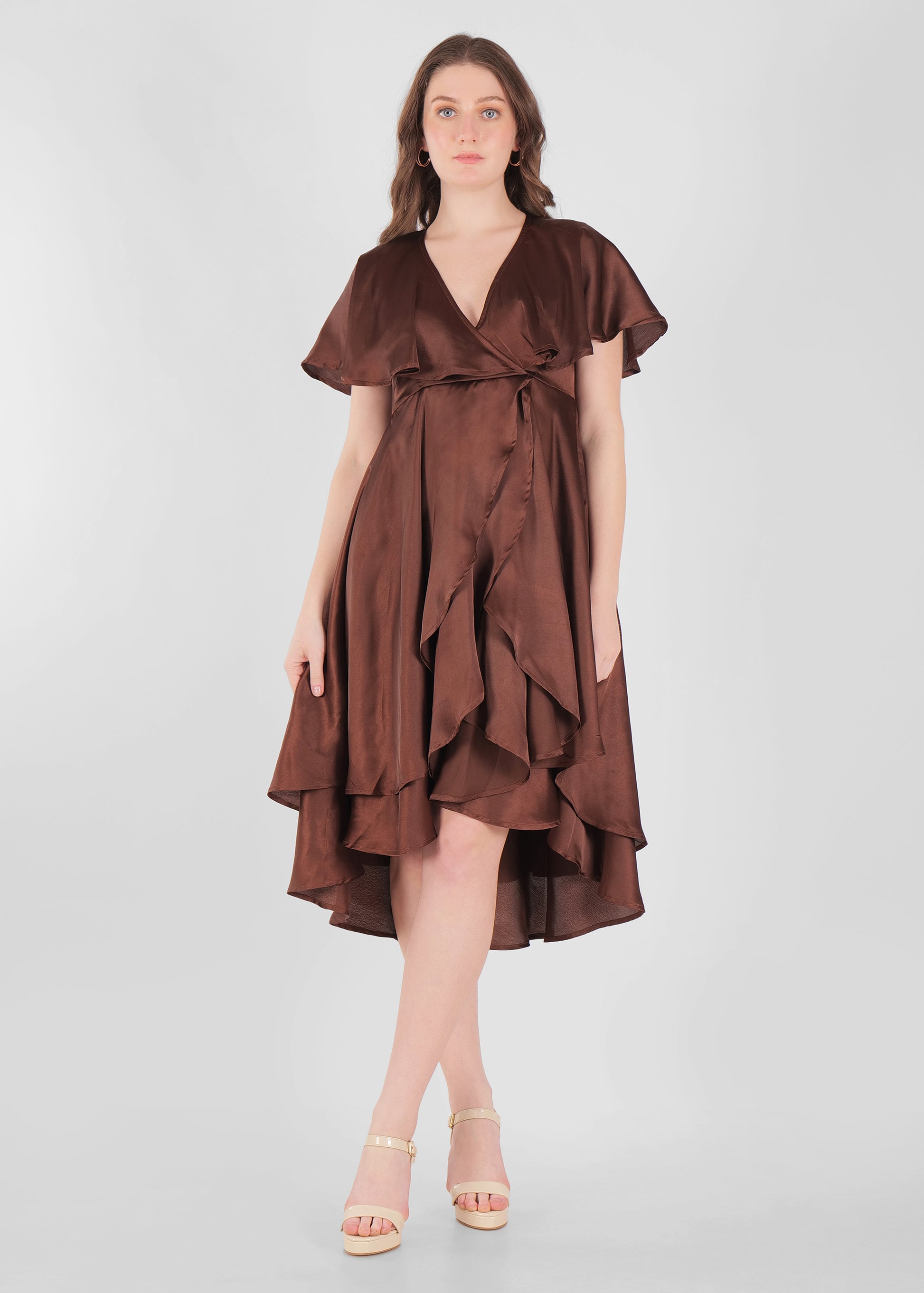 Cocoa luxe satin dress
