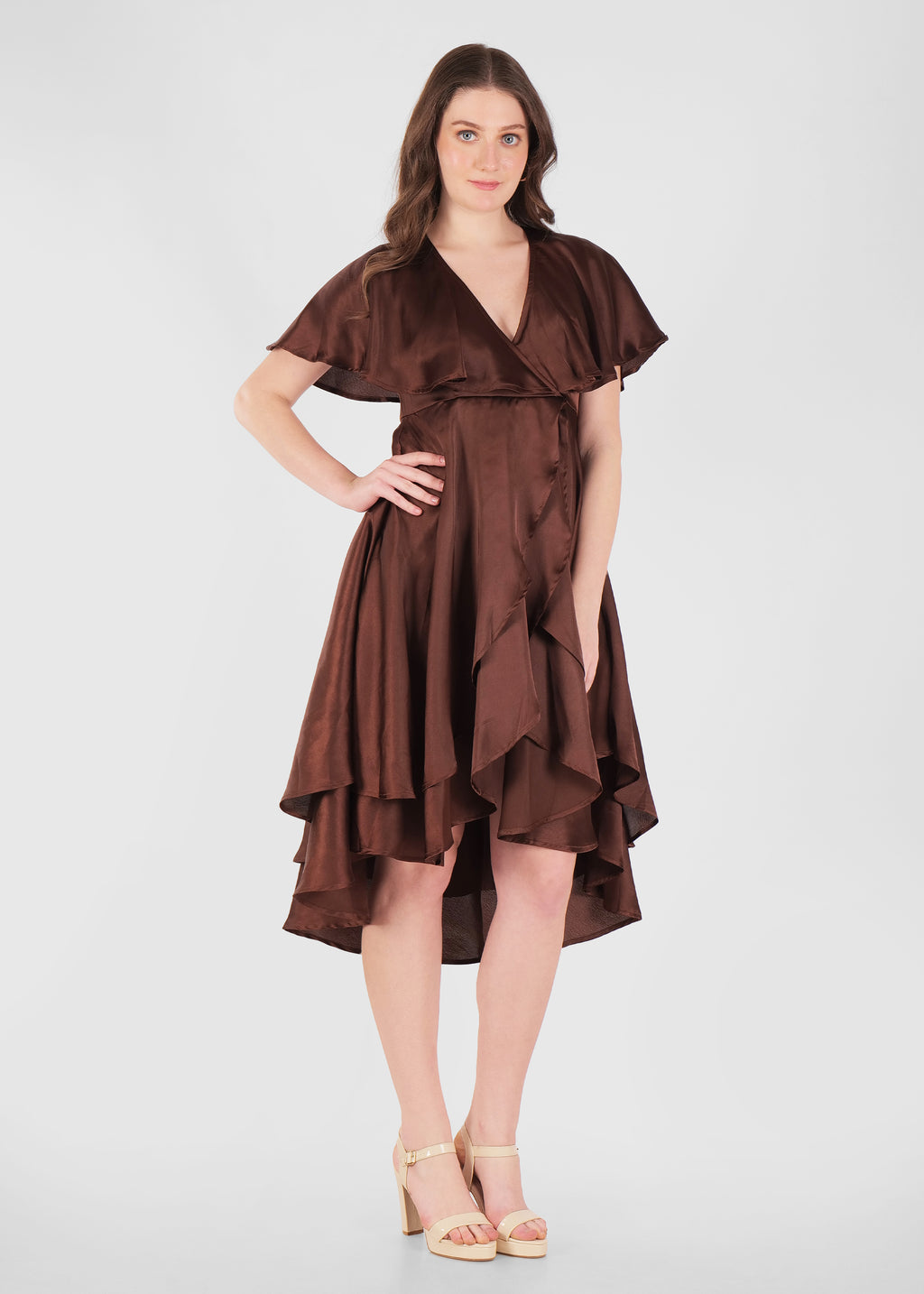 Cocoa luxe satin dress