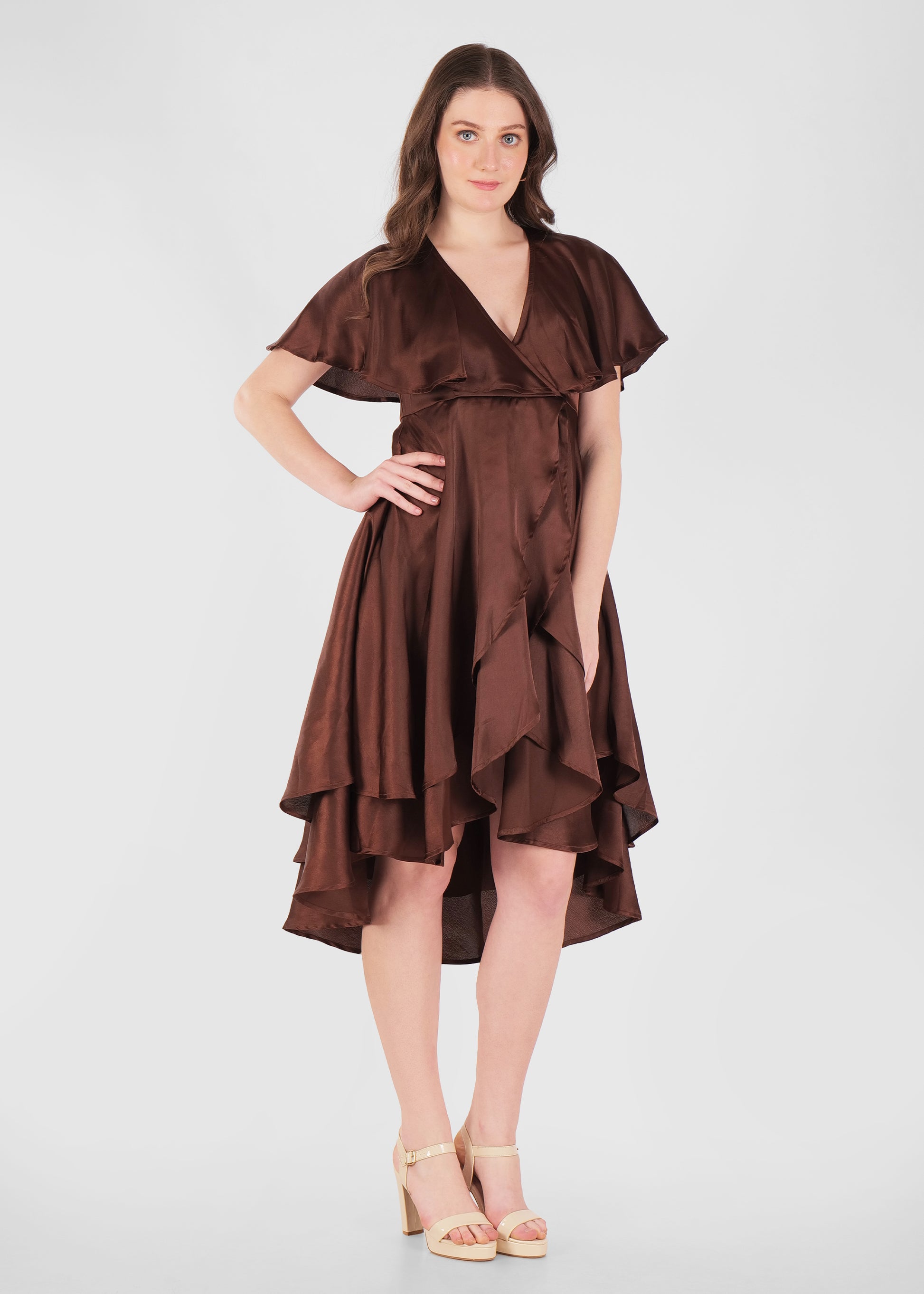Cocoa luxe satin dress