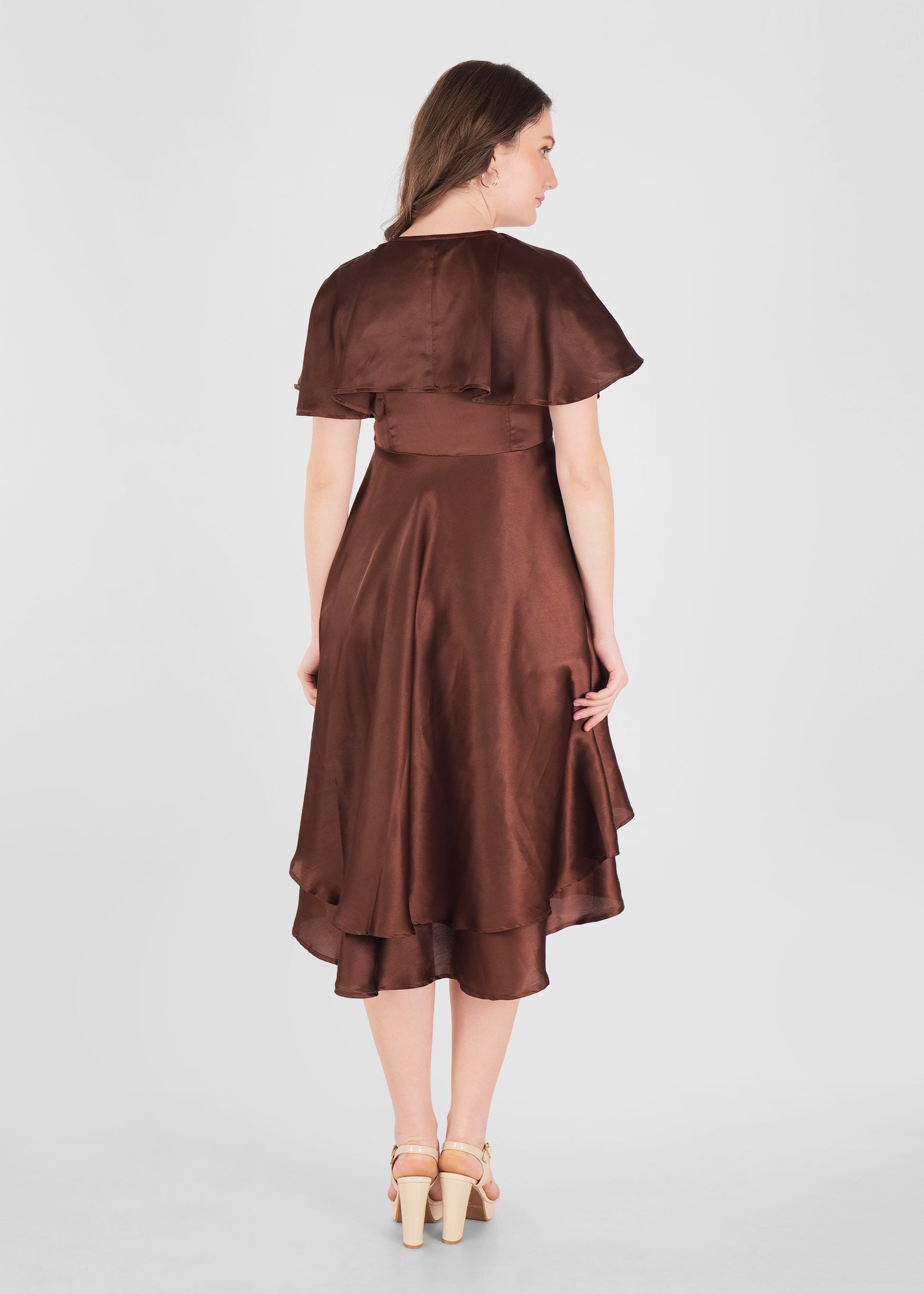 Cocoa luxe satin dress