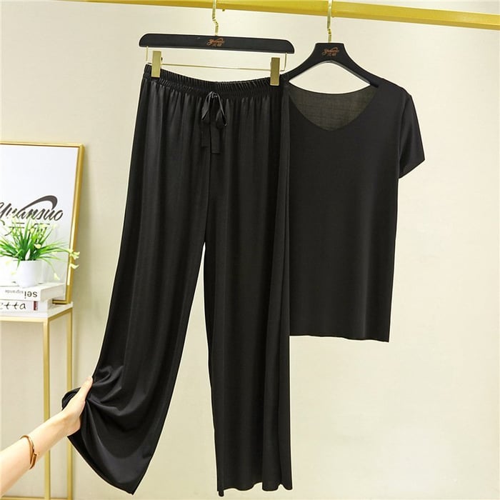 Soft  Ice Silk Two Piece Set