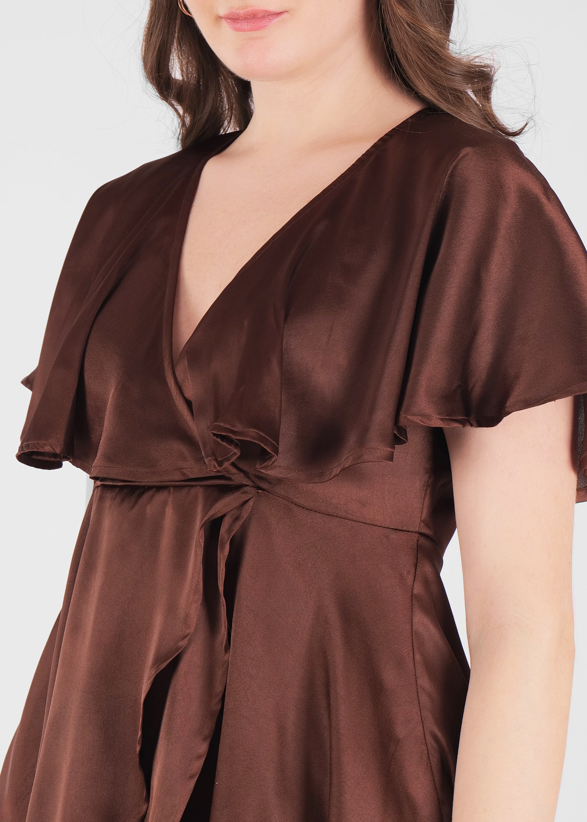 Cocoa luxe satin dress