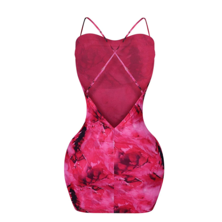 Backless Halter Neck Mini Bodycon Dress