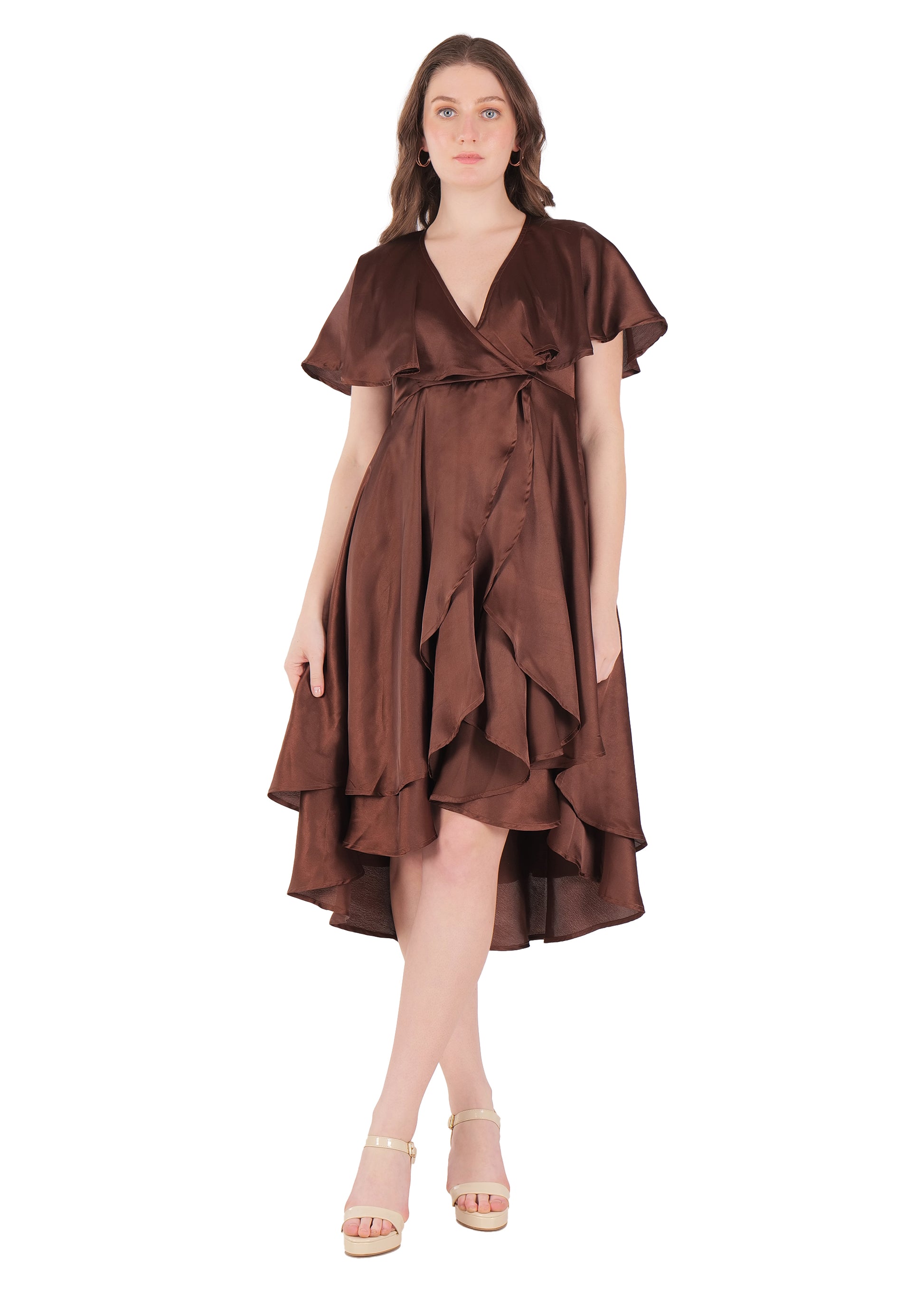 Cocoa luxe satin dress
