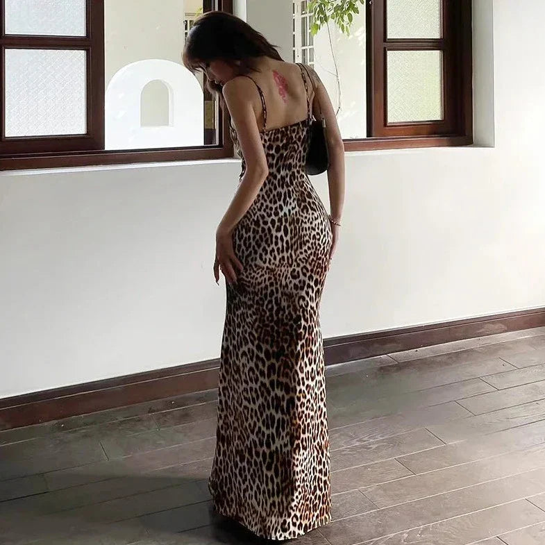 Leopard Print Long Maxi Dress
