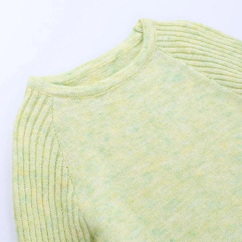 Flare Sleeve Winter Crop Sweater