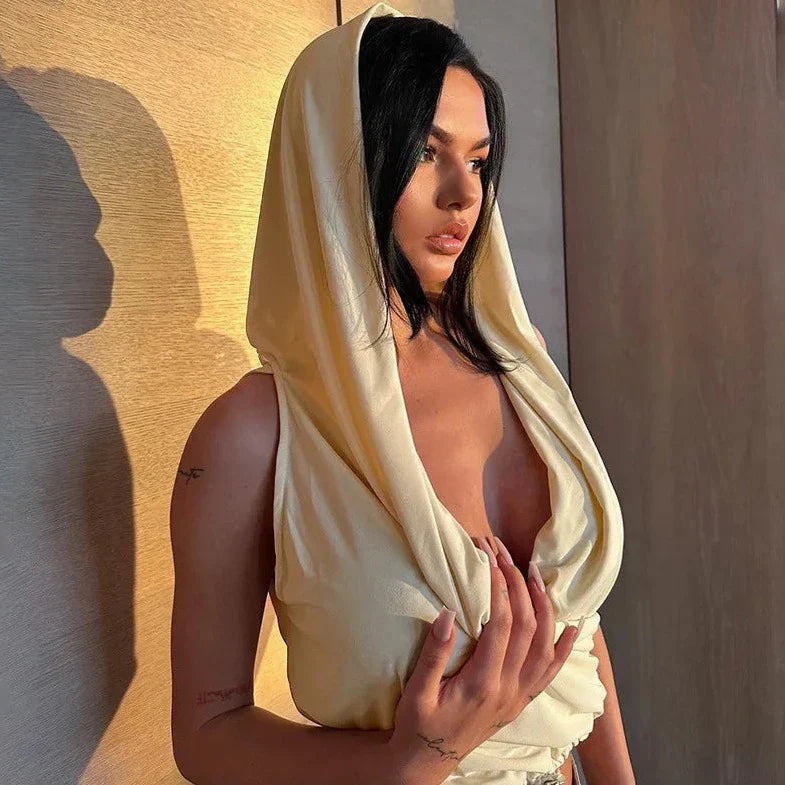 Hooded Sleeveless Crop Top
