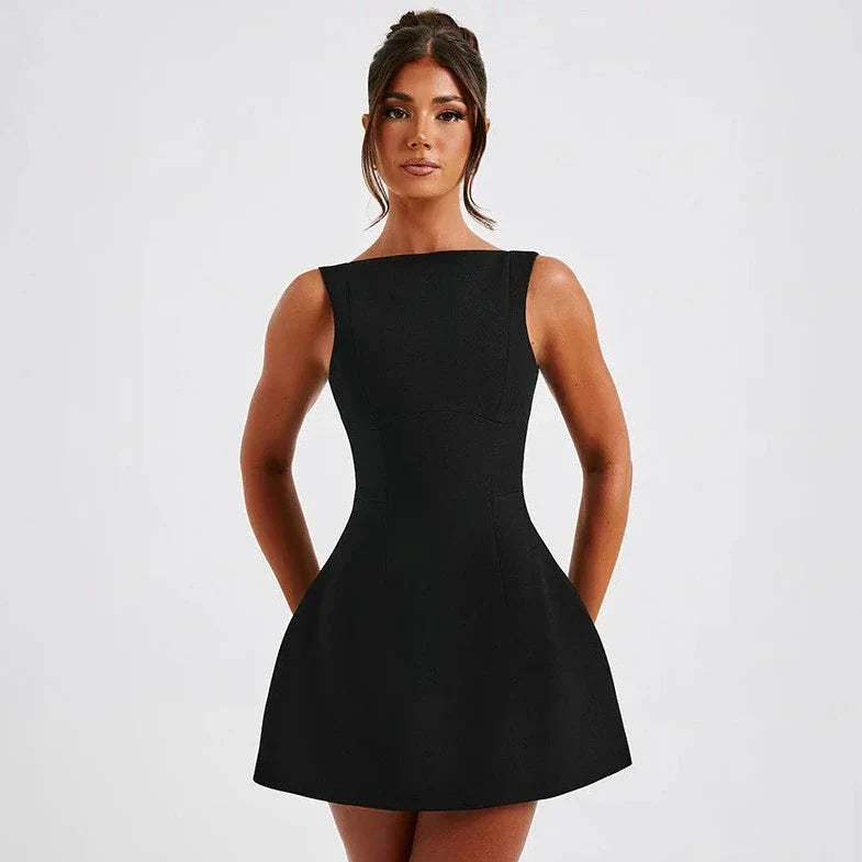 Sleeveless Backless Mini Dress