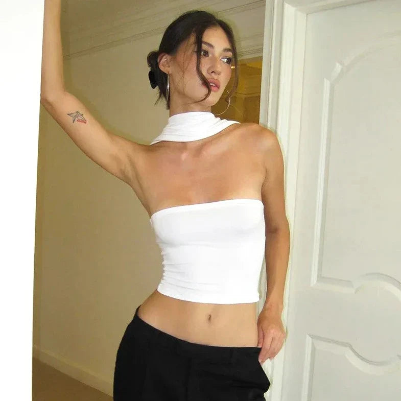 Sleeveless Tube Skinny Crop Top