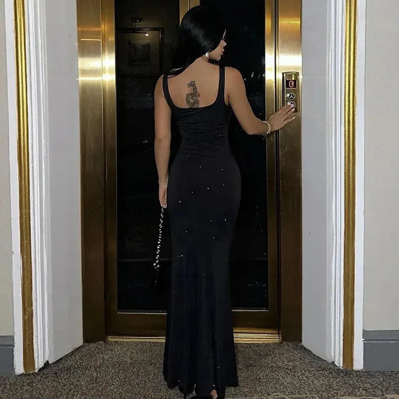 Black Sleeveless Long Maxi Dress