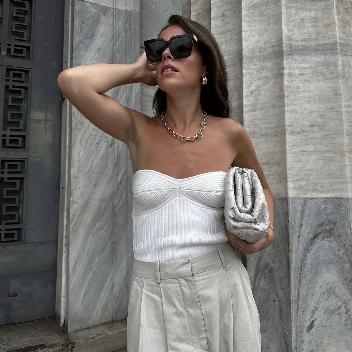 Sleeveless Strapless Tube Crop Top
