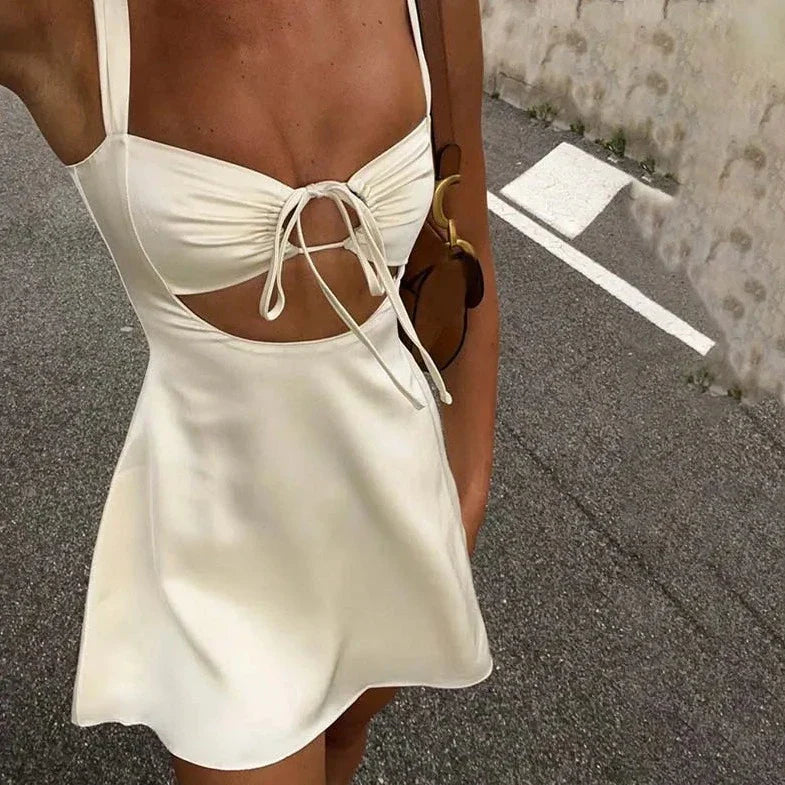 Sleeveless Hollow Out Mini Dress