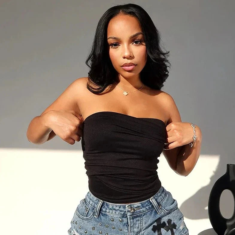 Multi Style Tube Fitted Crop Top