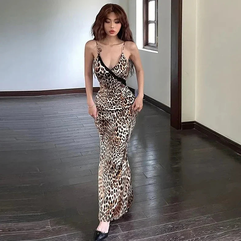 Leopard Print Long Maxi Dress