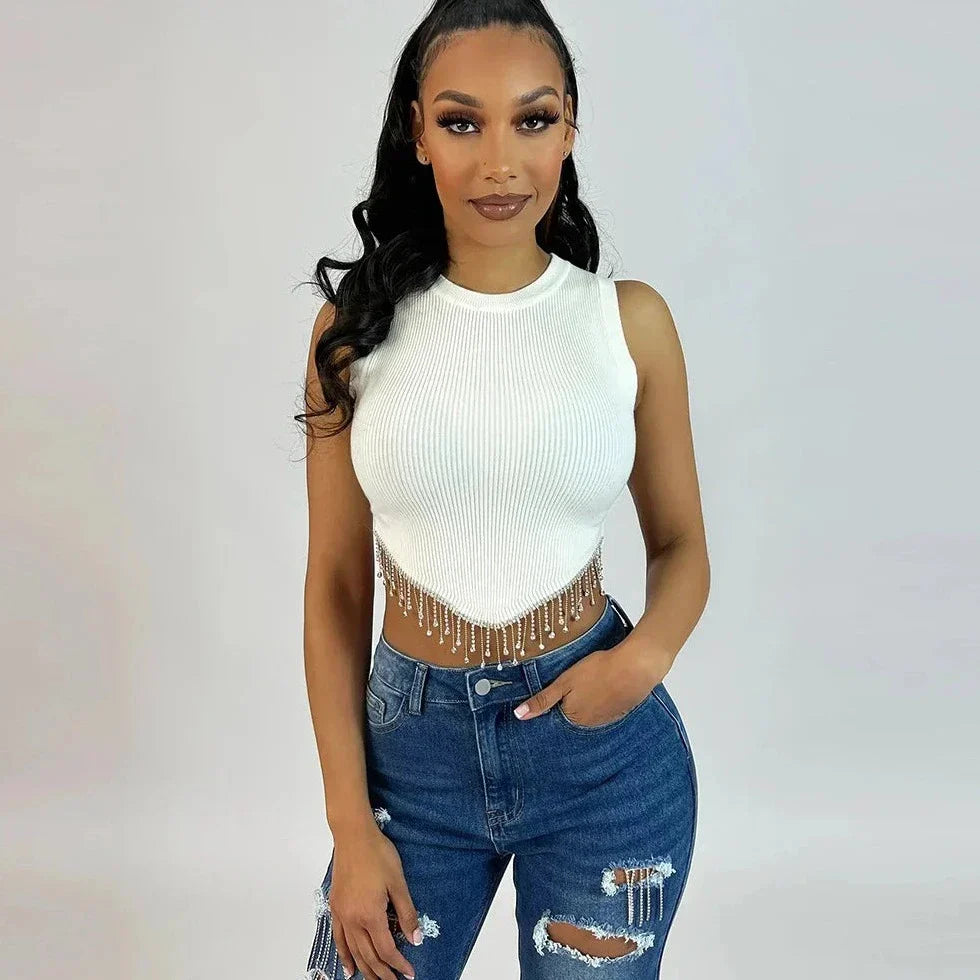 Falling Work Sleeveless Crop Top