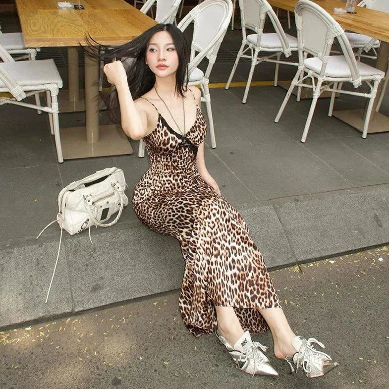 Leopard Print Long Maxi Dress