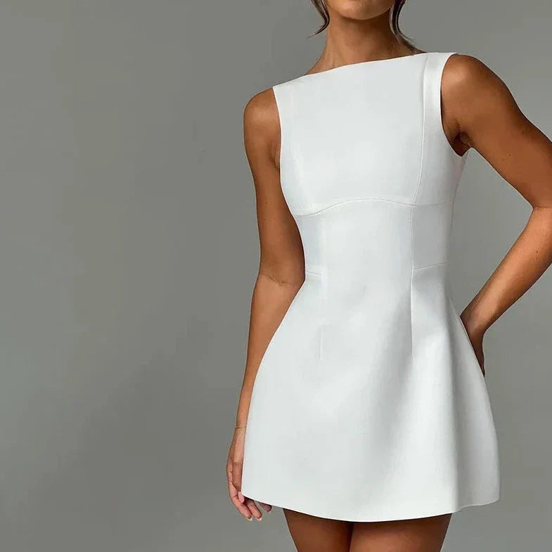 Sleeveless Backless Mini Dress