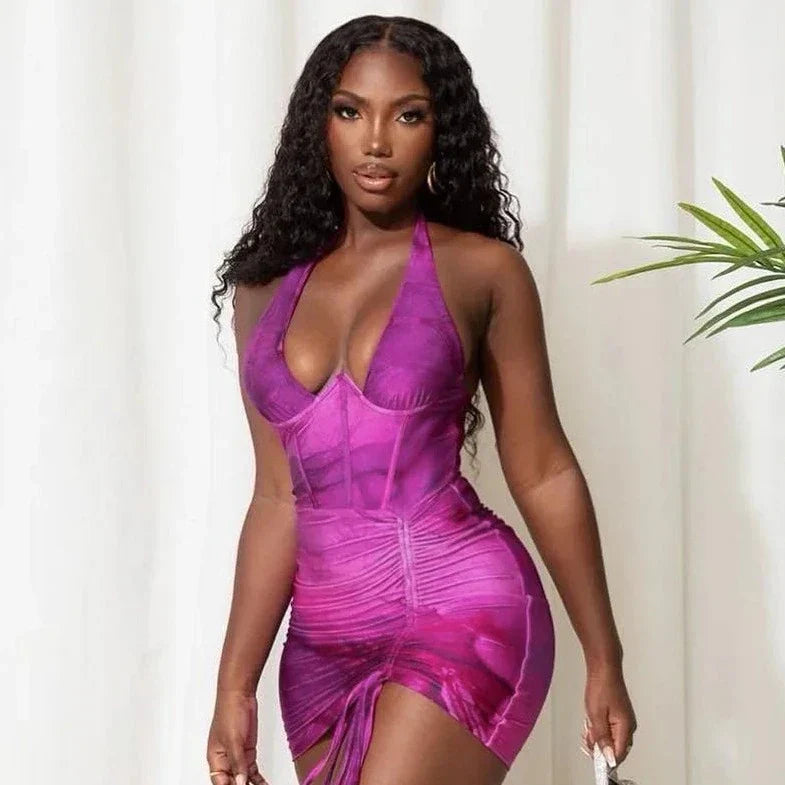 Sleeveless Backless Corset Mini Dress