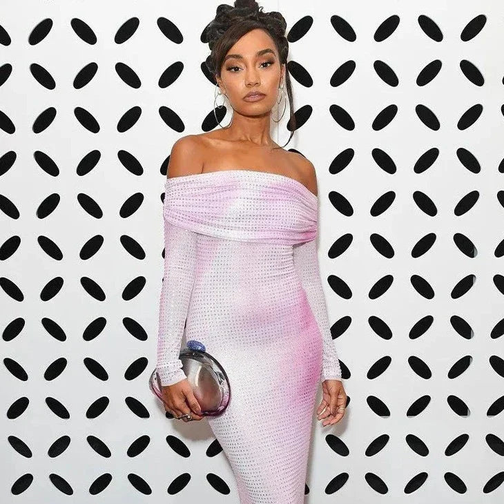 Off Shoulder Long Sleeve Maxi Bodycon Dress