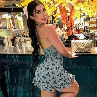 Floral Print Halter Lace Up Slit Ruffles Short Dresses