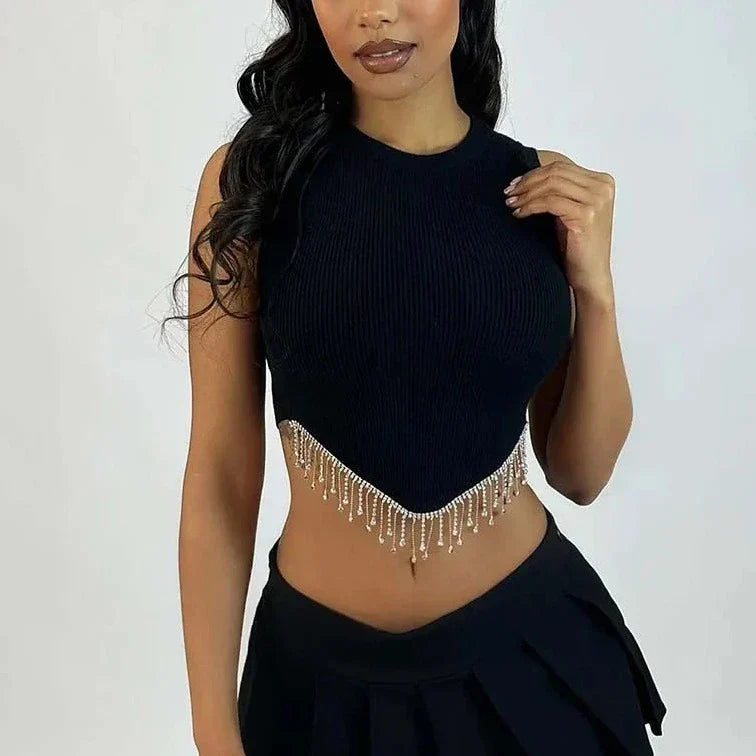 Falling Work Sleeveless Crop Top