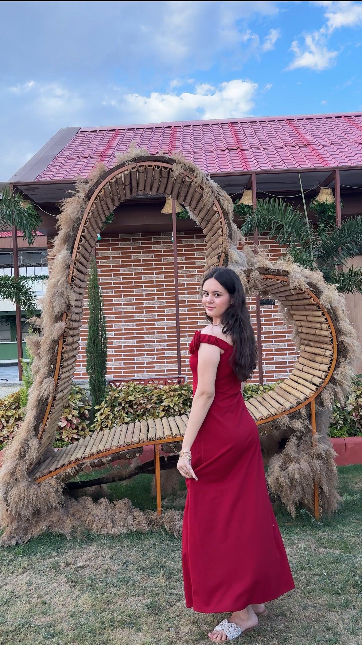 Petal Tease Red Slit Dress