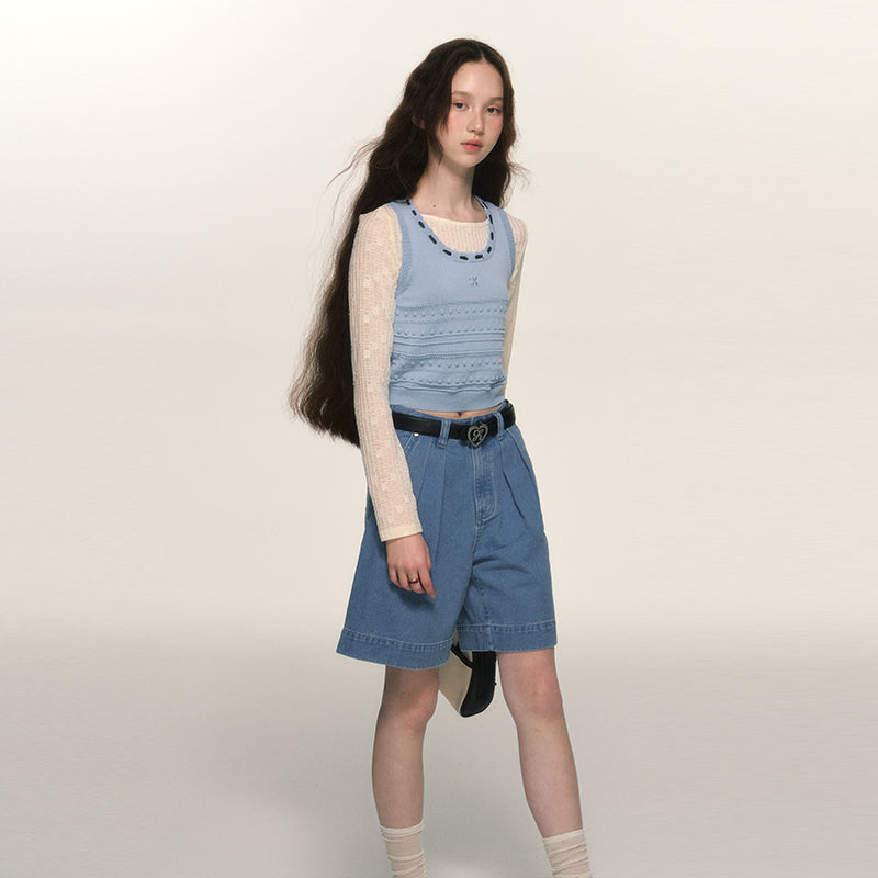 Baby Blue Knitted Tank Top