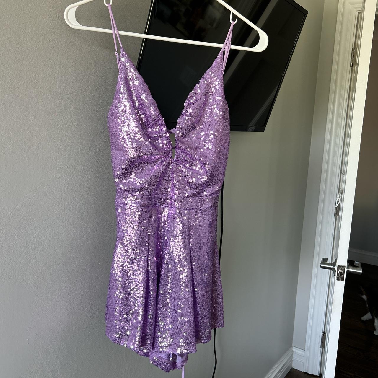 Sequin V-Neck Sleeveless Lace-Up Back Short Party Dress